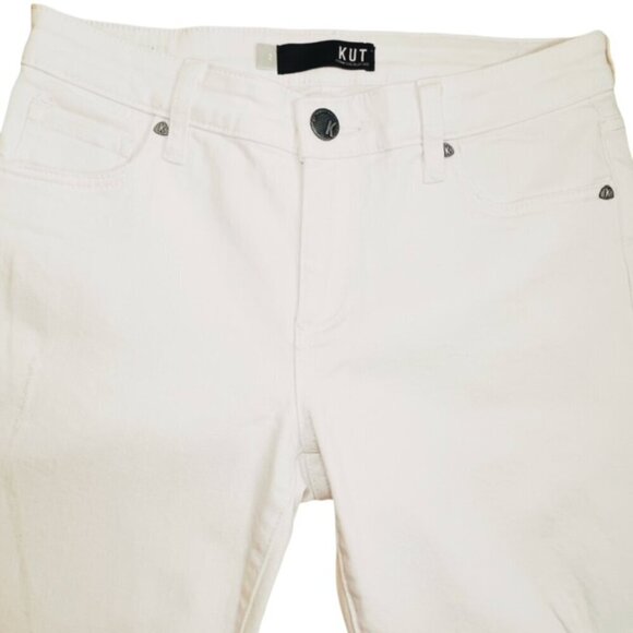 KUT FROM THE KLOTH Amy Crop Straight Leg Jeans in Optic White - Size 2 - Picture 4 of 8